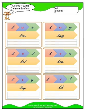 B sesi Çalışma Sayfaları
